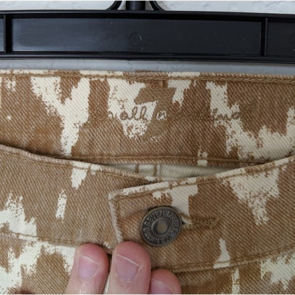 7FAM Ikat Cropped Skinny Jean Toffee Giraffe 30 - Picture 3 of 8